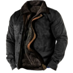 Men's Collared Button Front Lined Jacket Long Sleeves Side Pockets