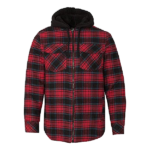 Men's 8620 Plaid Quilted Lined Flannel Full-Zip Hooded Jacket