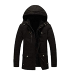 Men's Winter Thicken Cotton Parka Jacket With Removable Hood