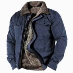Men's Collared Button Front Lined Jacket Long Sleeves Side Pockets - Image 2