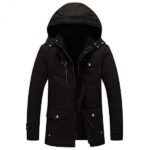 Men's Winter Thicken Cotton Parka Jacket With Removable Hood - Image 2