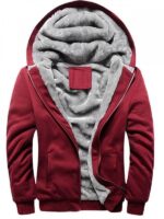 Men's Hooded Jacket Regular Solid Colored Daily Long Sleeve Black Blue Red Gray - Image 2