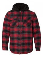 Men's 8620 Plaid Quilted Lined Flannel Full-Zip Hooded Jacket - Image 2