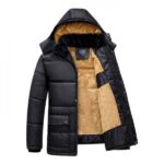 Hooded Padded Jacket With Front Fastening And Flap Pocket Design - Image 2