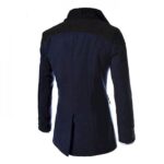 Men's Double Breasted Stand Collar Longline Winter Coat With Buttons - Image 4
